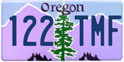 OR license plate 122TMF