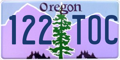 OR license plate 122TOC