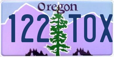 OR license plate 122TOX