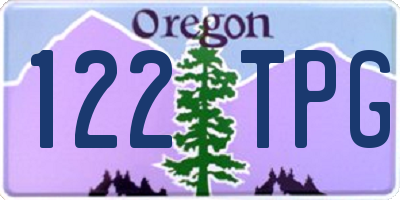 OR license plate 122TPG