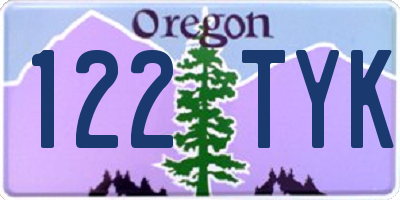 OR license plate 122TYK
