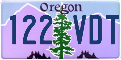 OR license plate 122VDT