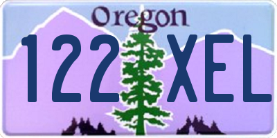 OR license plate 122XEL