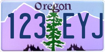 OR license plate 123EYJ
