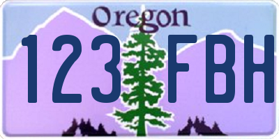 OR license plate 123FBH