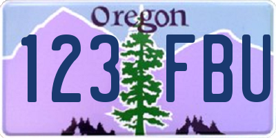 OR license plate 123FBU