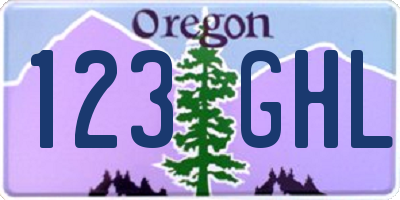 OR license plate 123GHL
