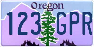OR license plate 123GPR
