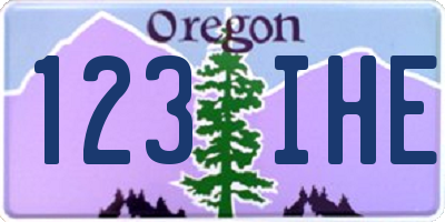OR license plate 123IHE