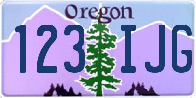 OR license plate 123IJG