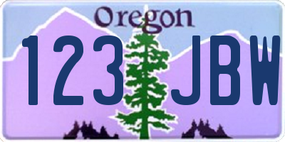 OR license plate 123JBW