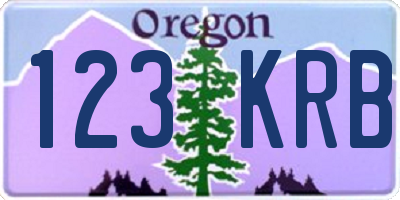 OR license plate 123KRB