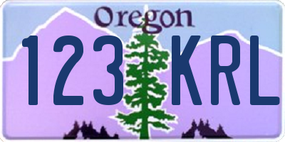 OR license plate 123KRL