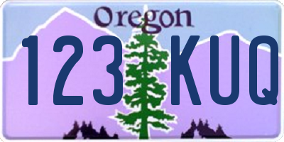 OR license plate 123KUQ