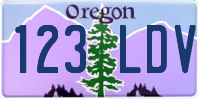 OR license plate 123LDV