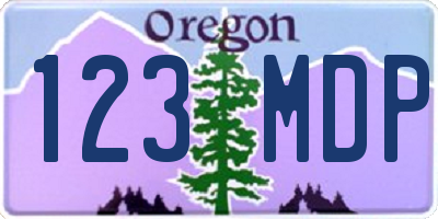 OR license plate 123MDP