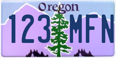 OR license plate 123MFN