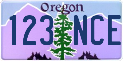 OR license plate 123NCE