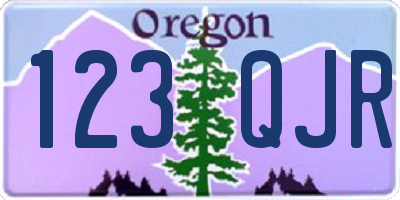 OR license plate 123QJR
