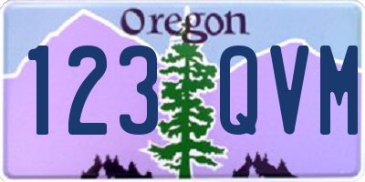 OR license plate 123QVM