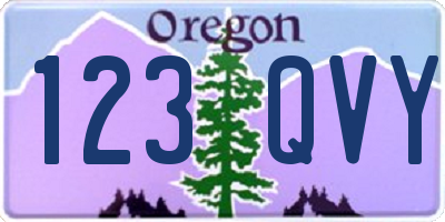 OR license plate 123QVY