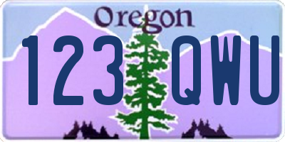 OR license plate 123QWU