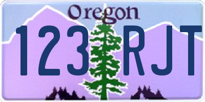 OR license plate 123RJT