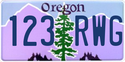 OR license plate 123RWG