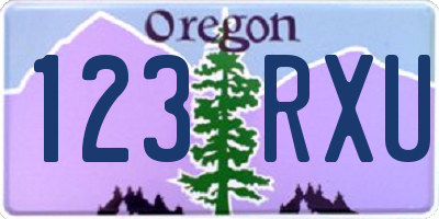 OR license plate 123RXU