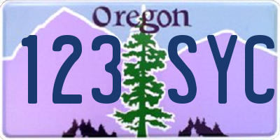 OR license plate 123SYC