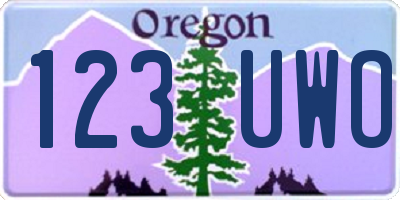 OR license plate 123UWO