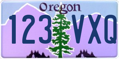 OR license plate 123VXQ