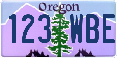 OR license plate 123WBE