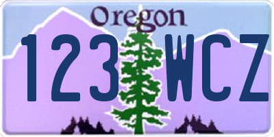 OR license plate 123WCZ