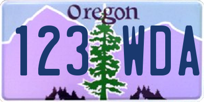 OR license plate 123WDA