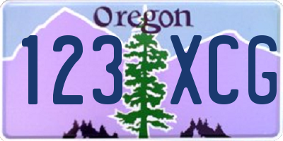 OR license plate 123XCG