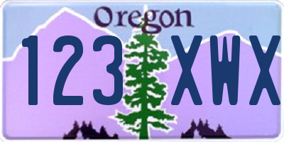 OR license plate 123XWX