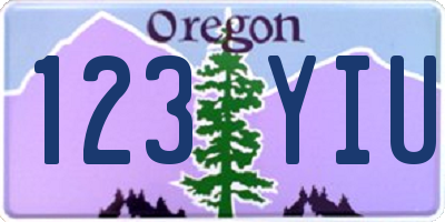 OR license plate 123YIU