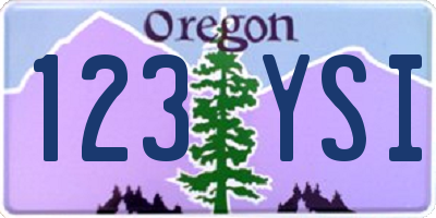 OR license plate 123YSI