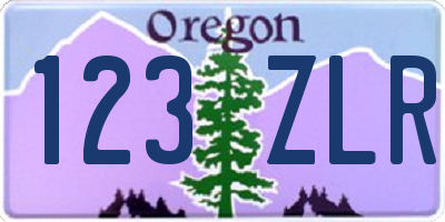 OR license plate 123ZLR