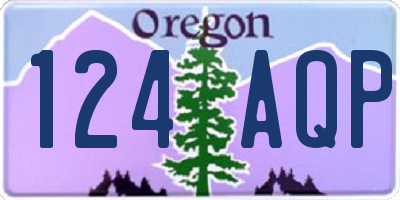 OR license plate 124AQP