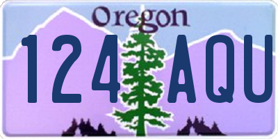 OR license plate 124AQU