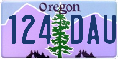 OR license plate 124DAU