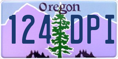 OR license plate 124DPI