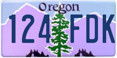 OR license plate 124FDK