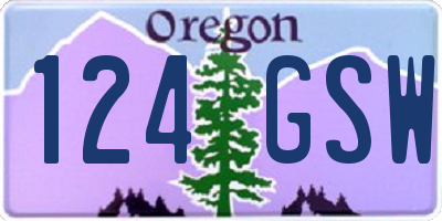 OR license plate 124GSW