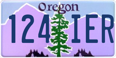 OR license plate 124IER