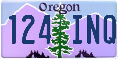 OR license plate 124INQ