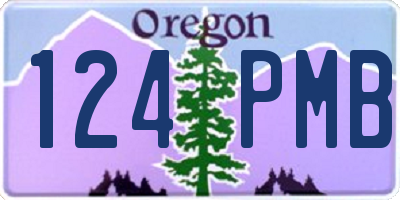 OR license plate 124PMB