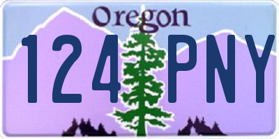 OR license plate 124PNY